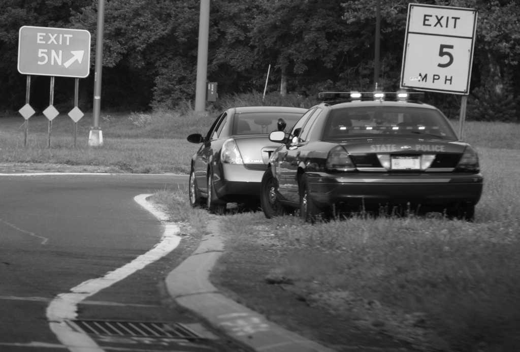 State Police having pulled a car over